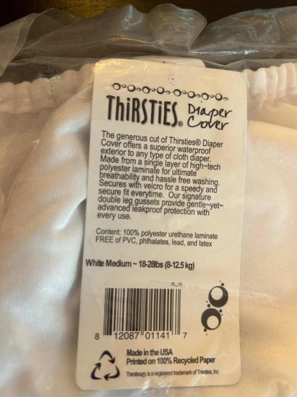 NWT Thirsties Medium Diaper Cover
